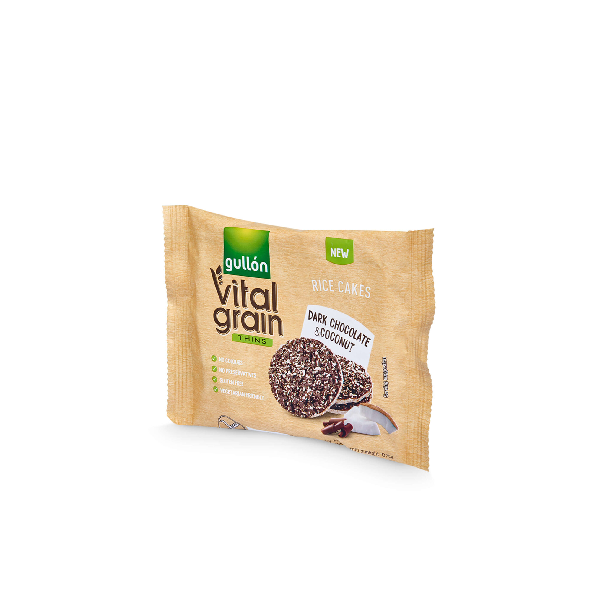 Rice cakes with dark chocolate and coconut gluten free Vitalgrain